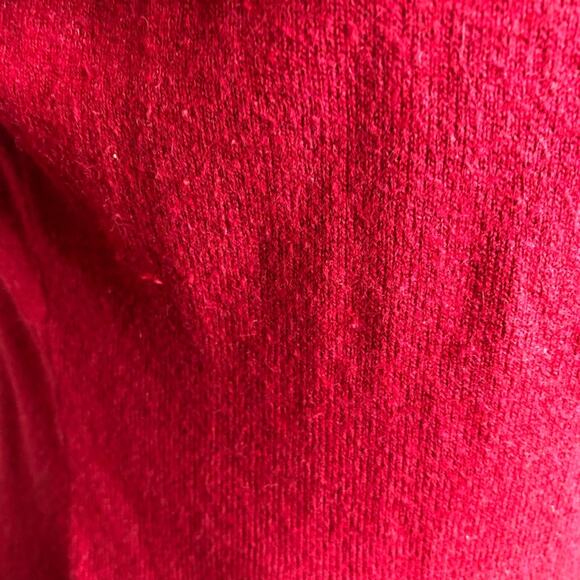 Cabi red pink wrap button side v neck angora blend cardigan sweater Small #3160 - Picture 9 of 16